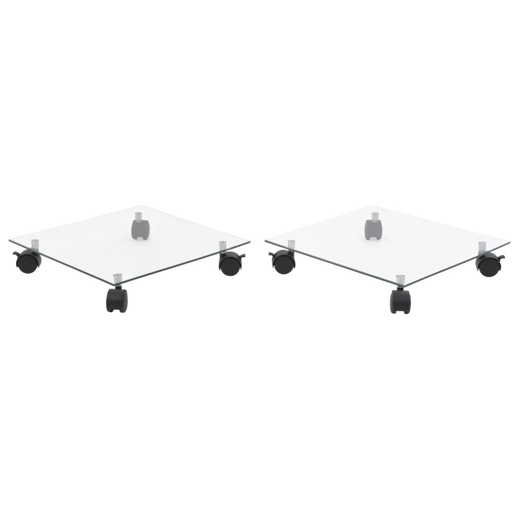 vidaXL Support carré pour plantes 2 pcs Verre trempé 35 x 35 cm