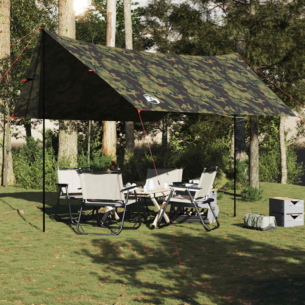 vidaXL Bâche de camping camouflage 438x376x212 cm imperméable - Image 3