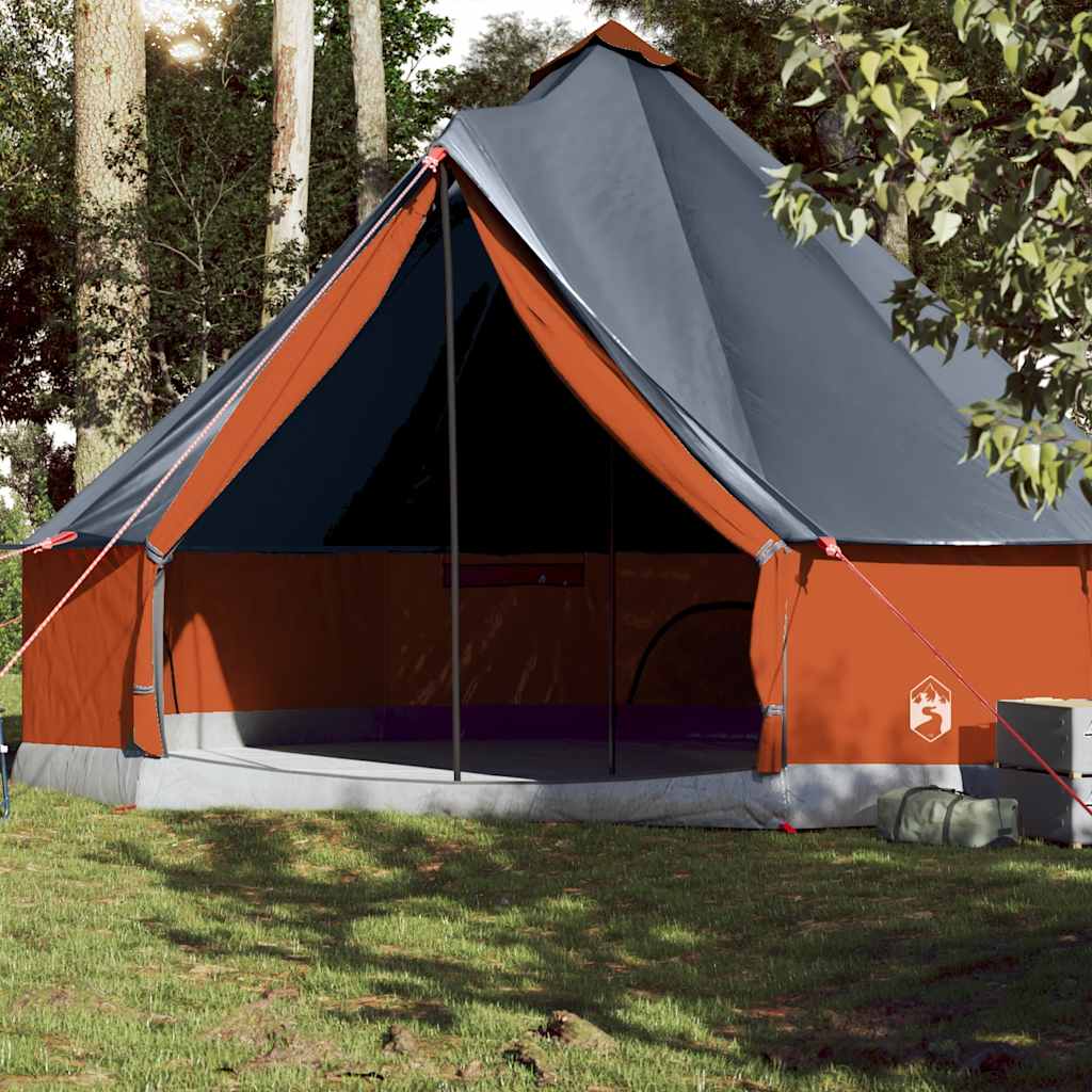 vidaXL Tente familiale tipi 10 personnes gris et orange imperméable