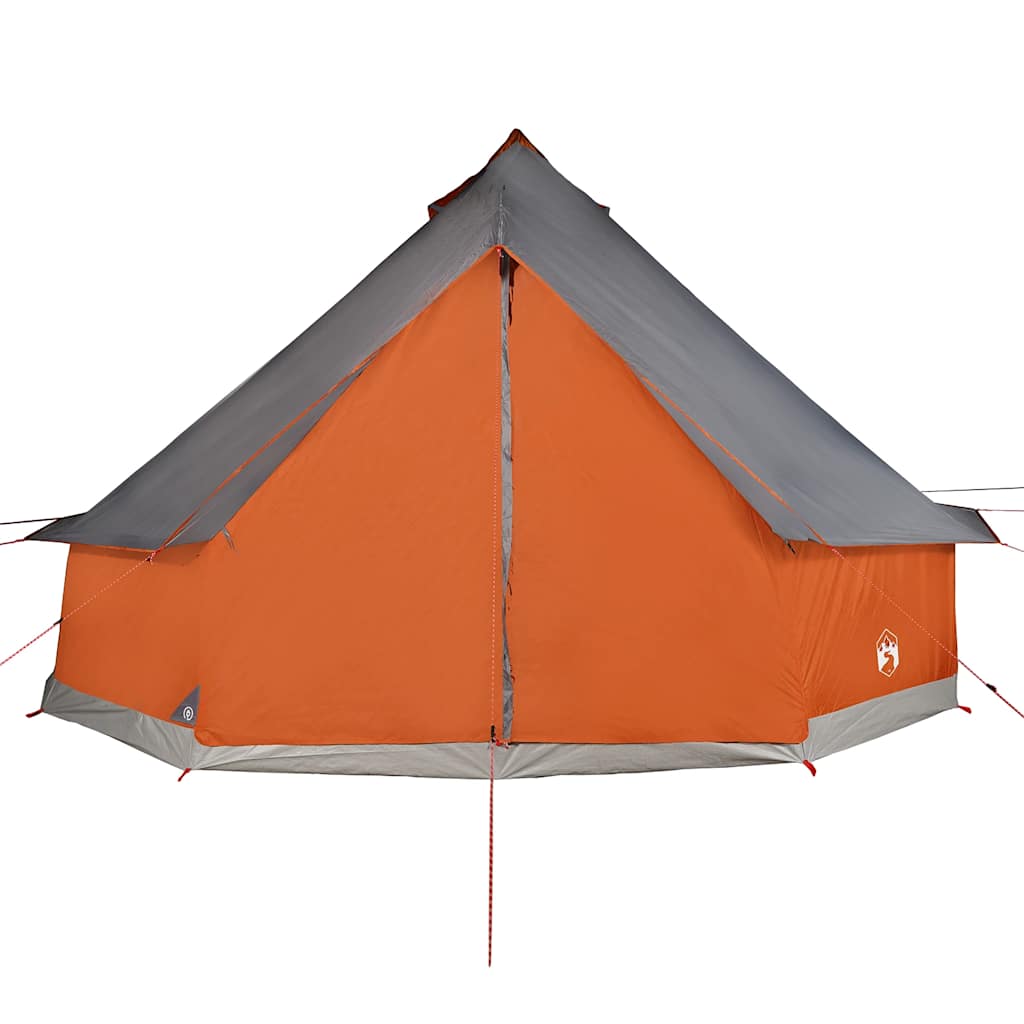 vidaXL Tente familiale tipi 10 personnes gris et orange imperméable - Image 6