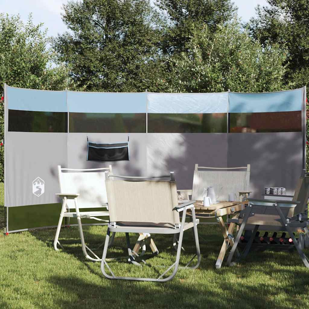 vidaXL Brise-vent de camping bleu 366x152x152 cm imperméable