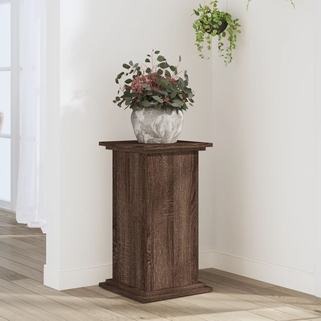 vidaXL Support pour plantes chêne marron 33x33x60 cm bois d'ingénierie