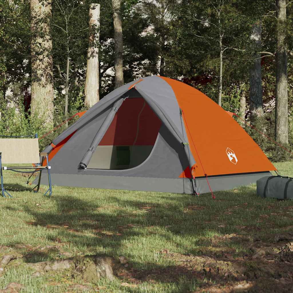 vidaXL Tente de camping à dôme 3 personnes orange imperméable - Image 3