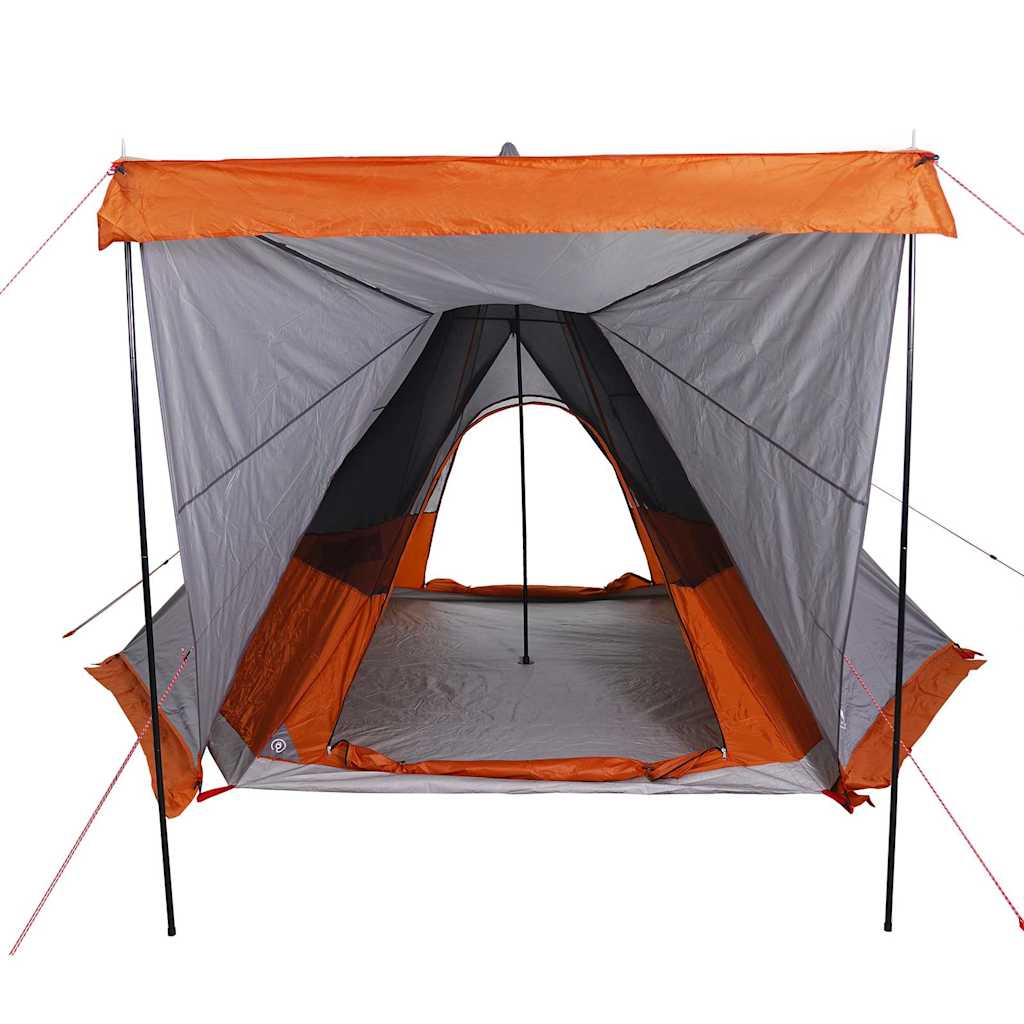 vidaXL Tente familiale tipi 6 personnes gris et orange imperméable - Image 5