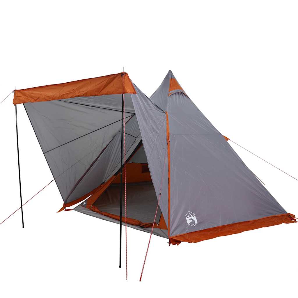 vidaXL Tente familiale tipi 6 personnes gris et orange imperméable - Image 3