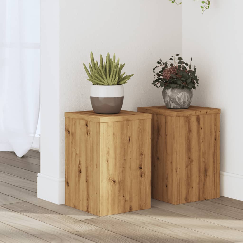 vidaXL Supports pour plantes 2 pcs chêne artisanal bois d'ingénierie