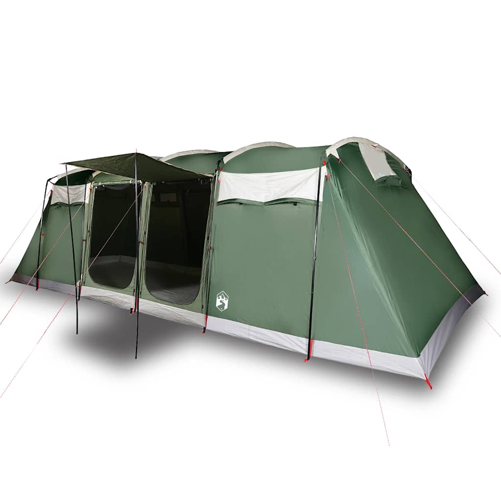 vidaXL Tente familiale tunnel 10 personnes vert imperméable - Image 4
