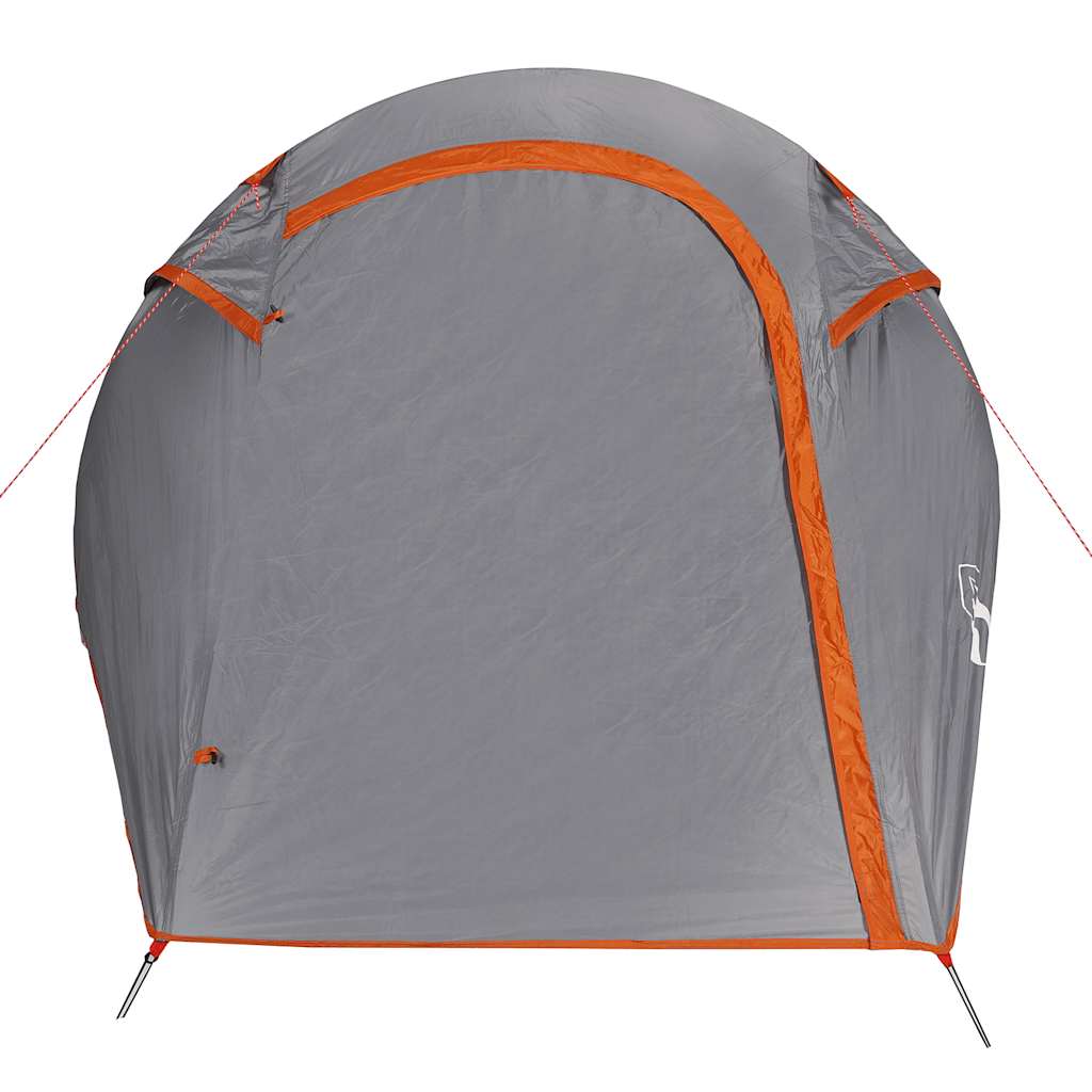 vidaXL Tente de camping tunnel 2 personnes gris et orange imperméable - Image 6