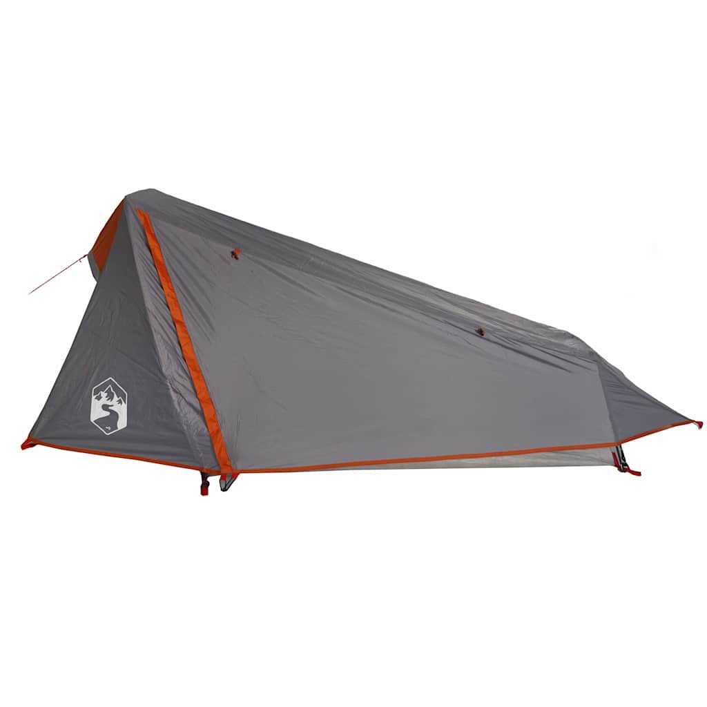 vidaXL Tente de camping tunnel 1 personne gris et orange imperméable - Image 5