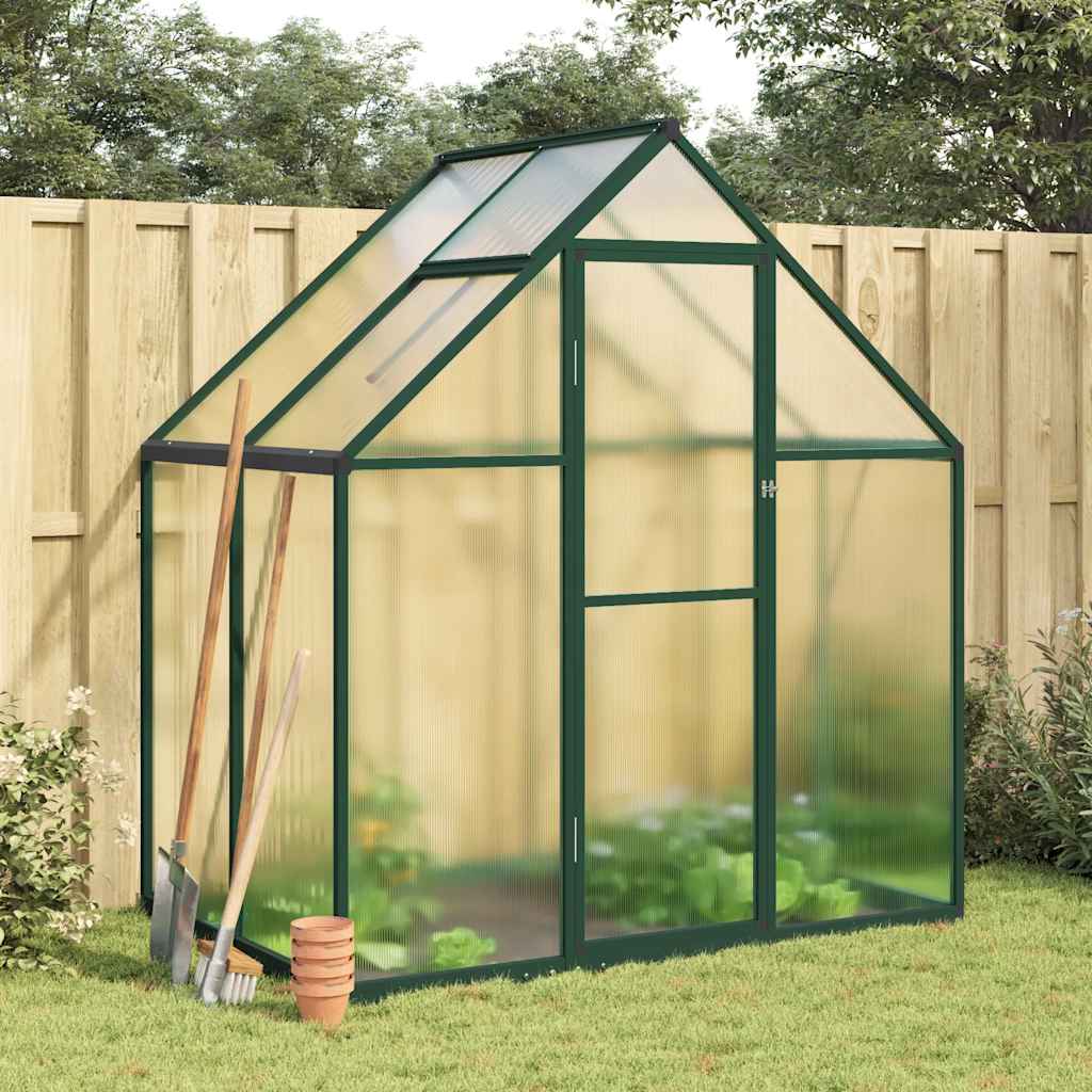 vidaXL Serre avec cadre de base vert 169x114x195 cm aluminium