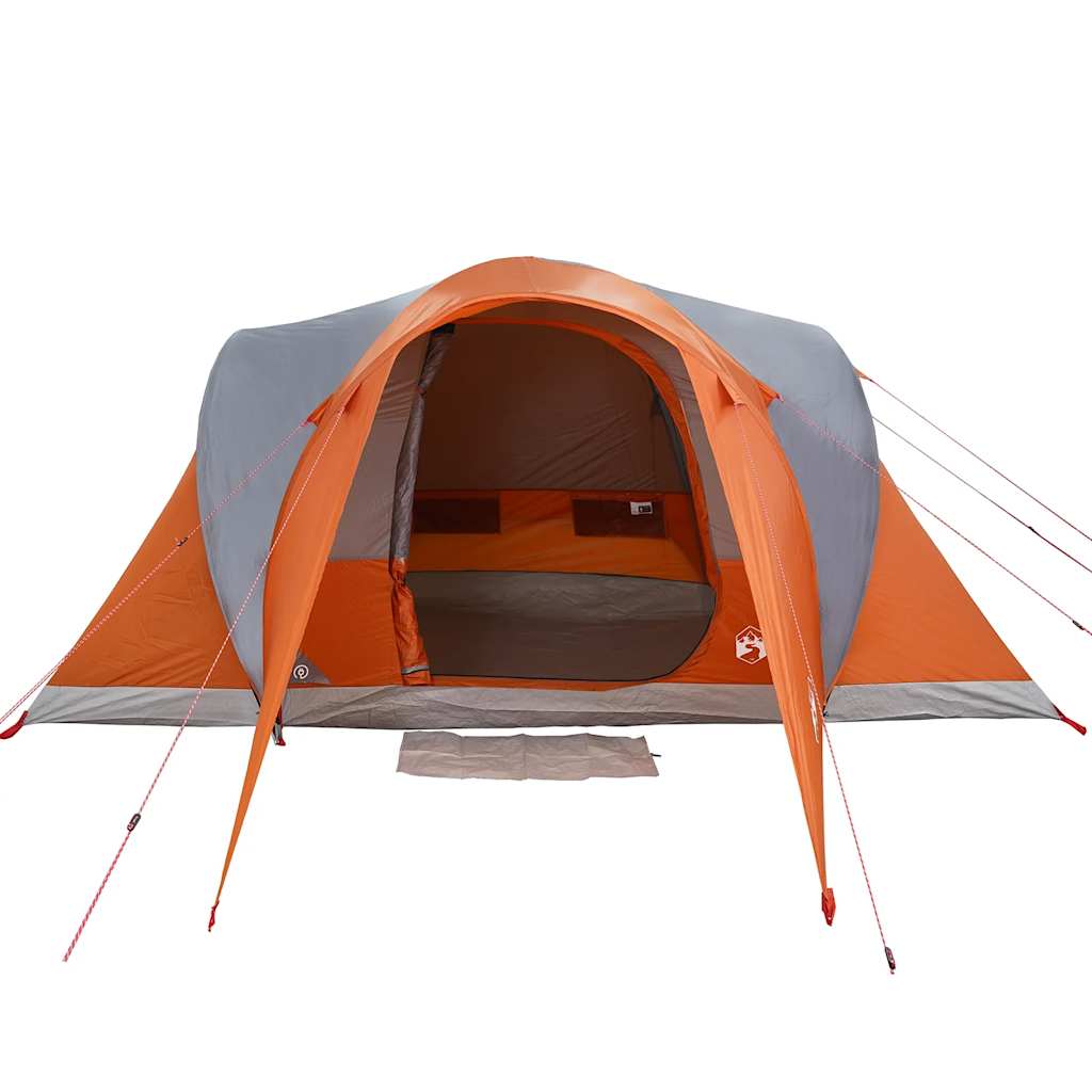 vidaXL Tente familiale à dôme 6 personnes gris et orange imperméable - Image 6