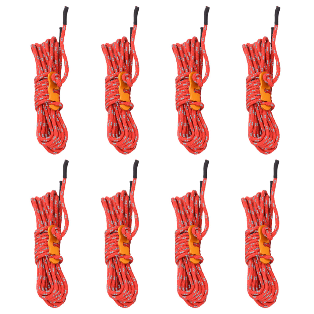 vidaXL Cordes de haubanage avec clés réfléchissantes 8 pcs 4 m 4 mm