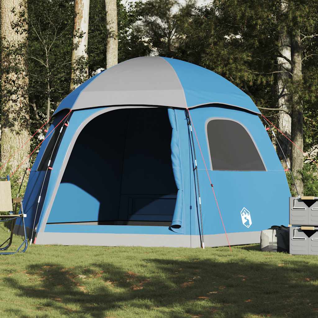 vidaXL Tente de familiale igloo 6 personnes bleu imperméable - Image 4