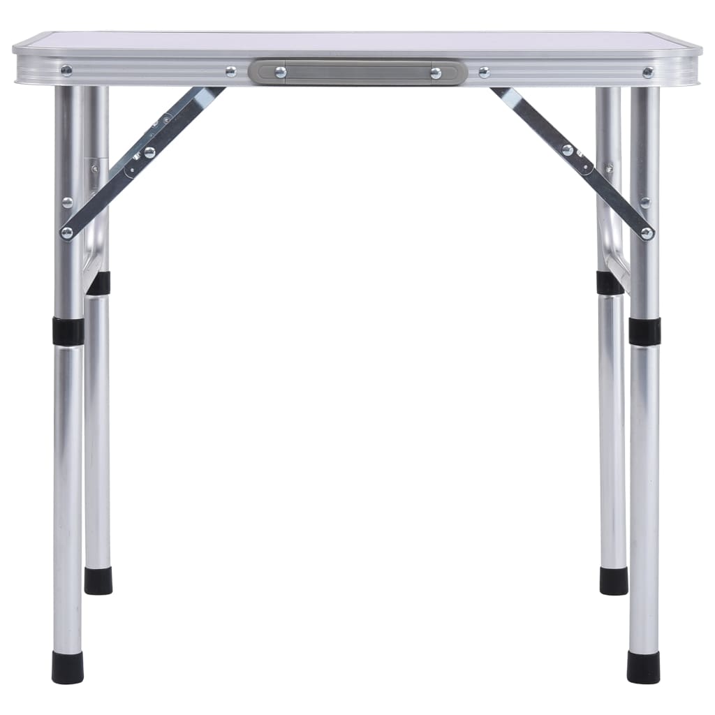 vidaXL Table pliable de camping Blanc Aluminium 60x45 cm - Image 3