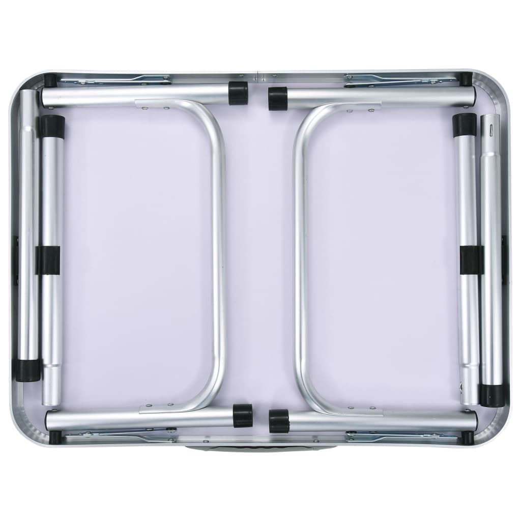 vidaXL Table pliable de camping Blanc Aluminium 60x45 cm - Image 5