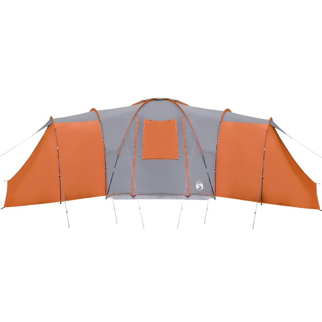 vidaXL Tente familiale à dôme 12 personnes gris et orange imperméable - Image 6