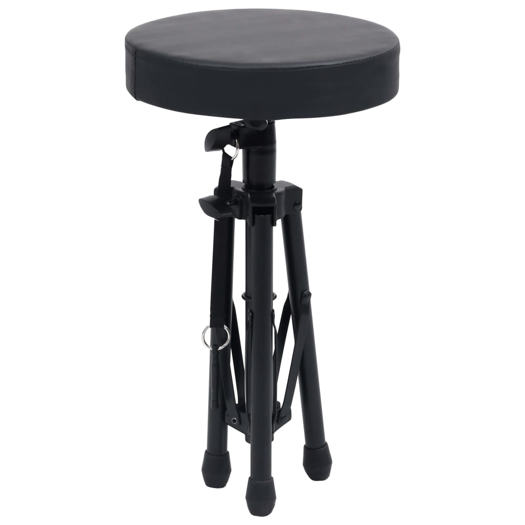 vidaXL Tabouret à tambour réglable Noir Rond - Image 4