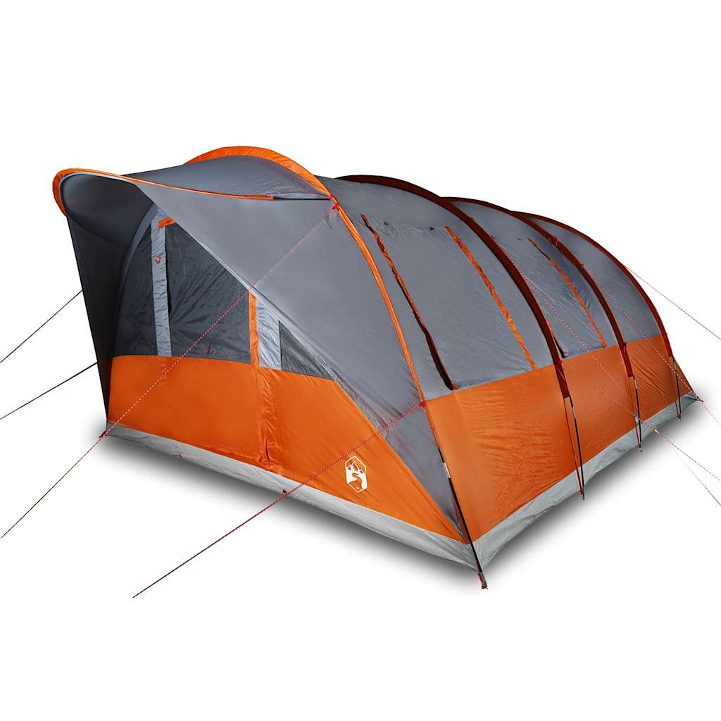 vidaXL Tente familiale tunnel 7 personnes gris et orange imperméable - Image 4