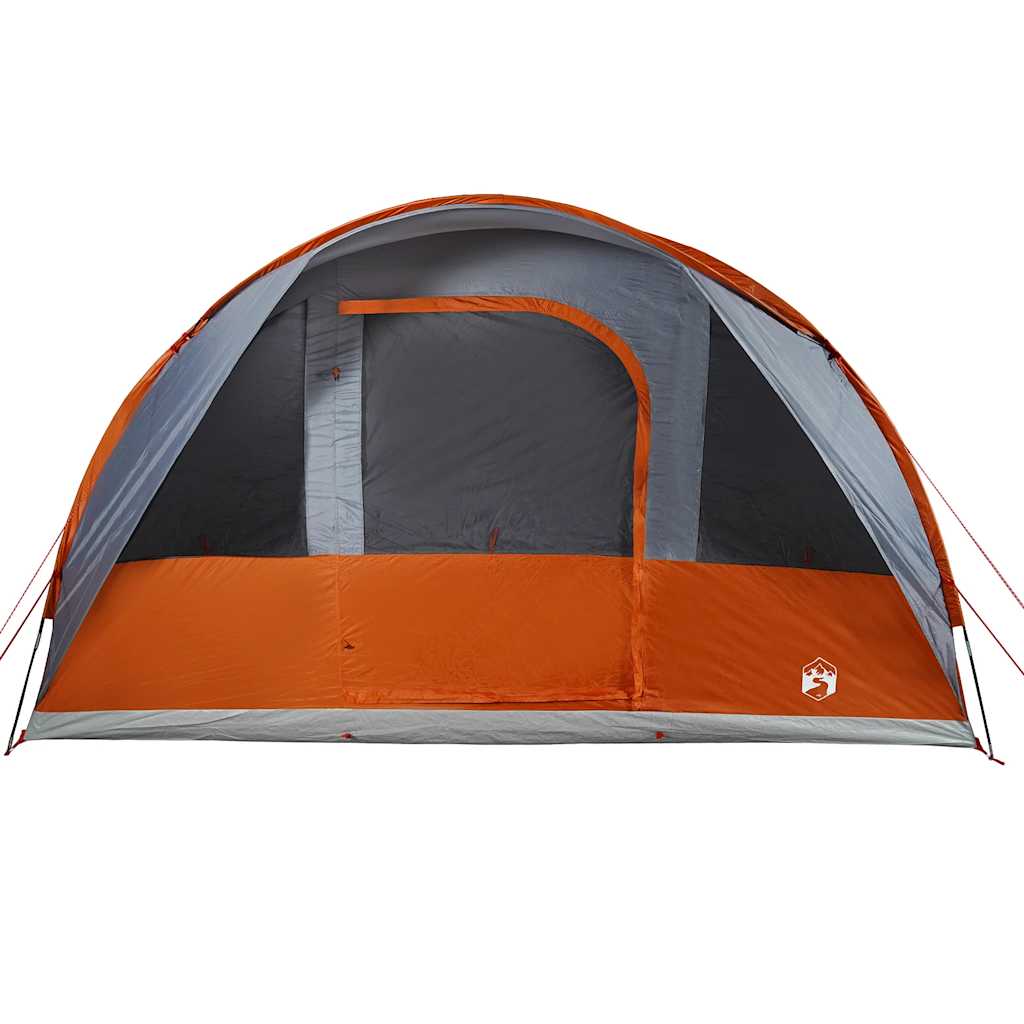 vidaXL Tente familiale tunnel 7 personnes gris et orange imperméable - Image 6