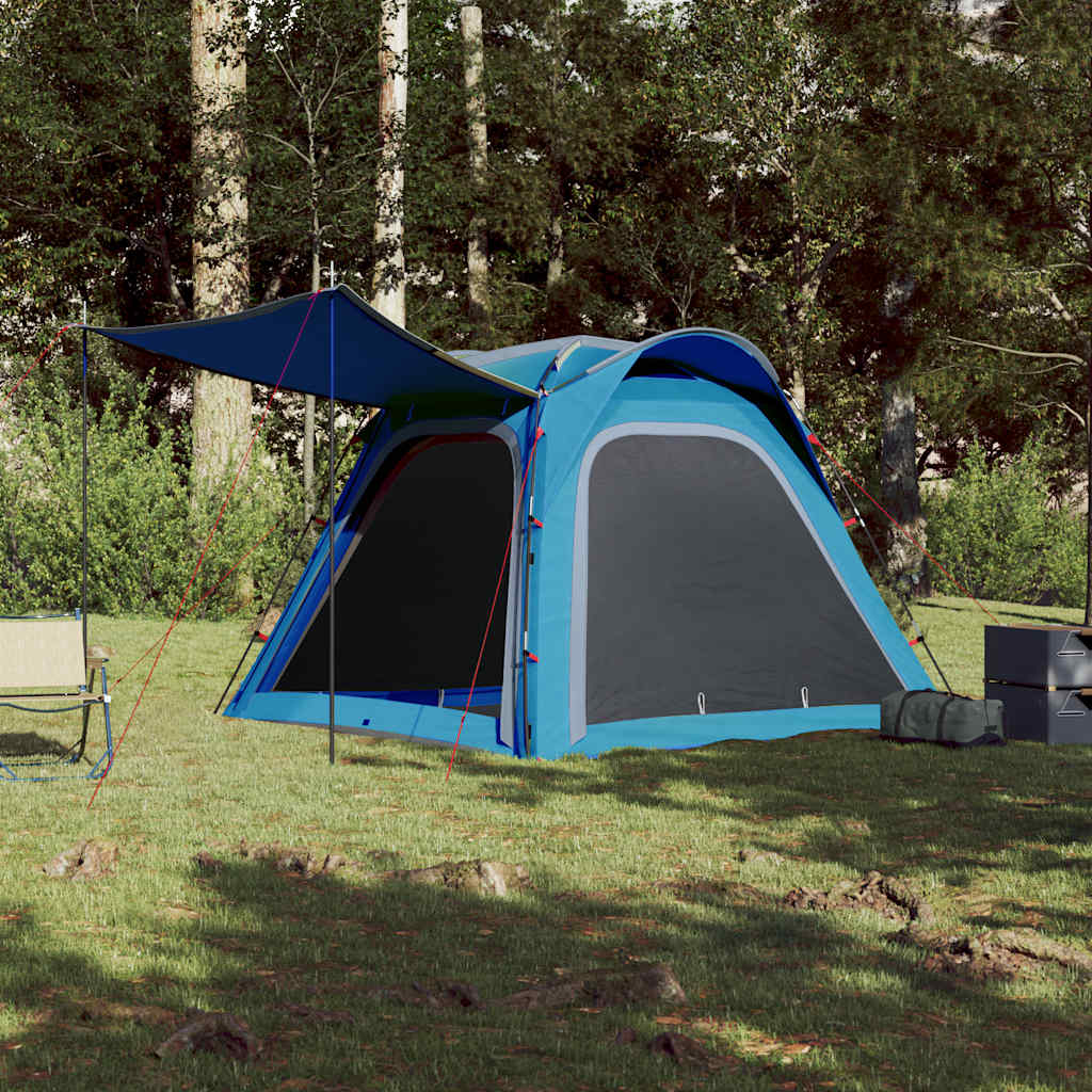 vidaXL Tente de camping 4 personnes bleu libération rapide imperméable - Image 3