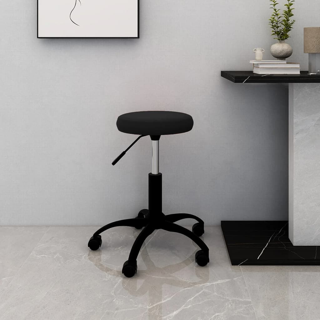 vidaXL Chaise pivotante de bureau Noir Velours
