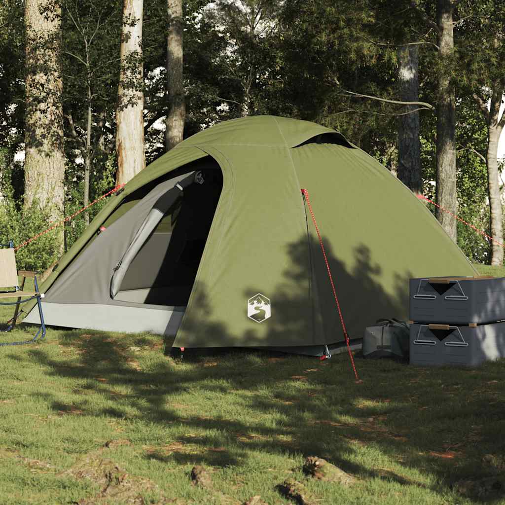 vidaXL Tente de camping à dôme 3 personnes vert olive imperméable