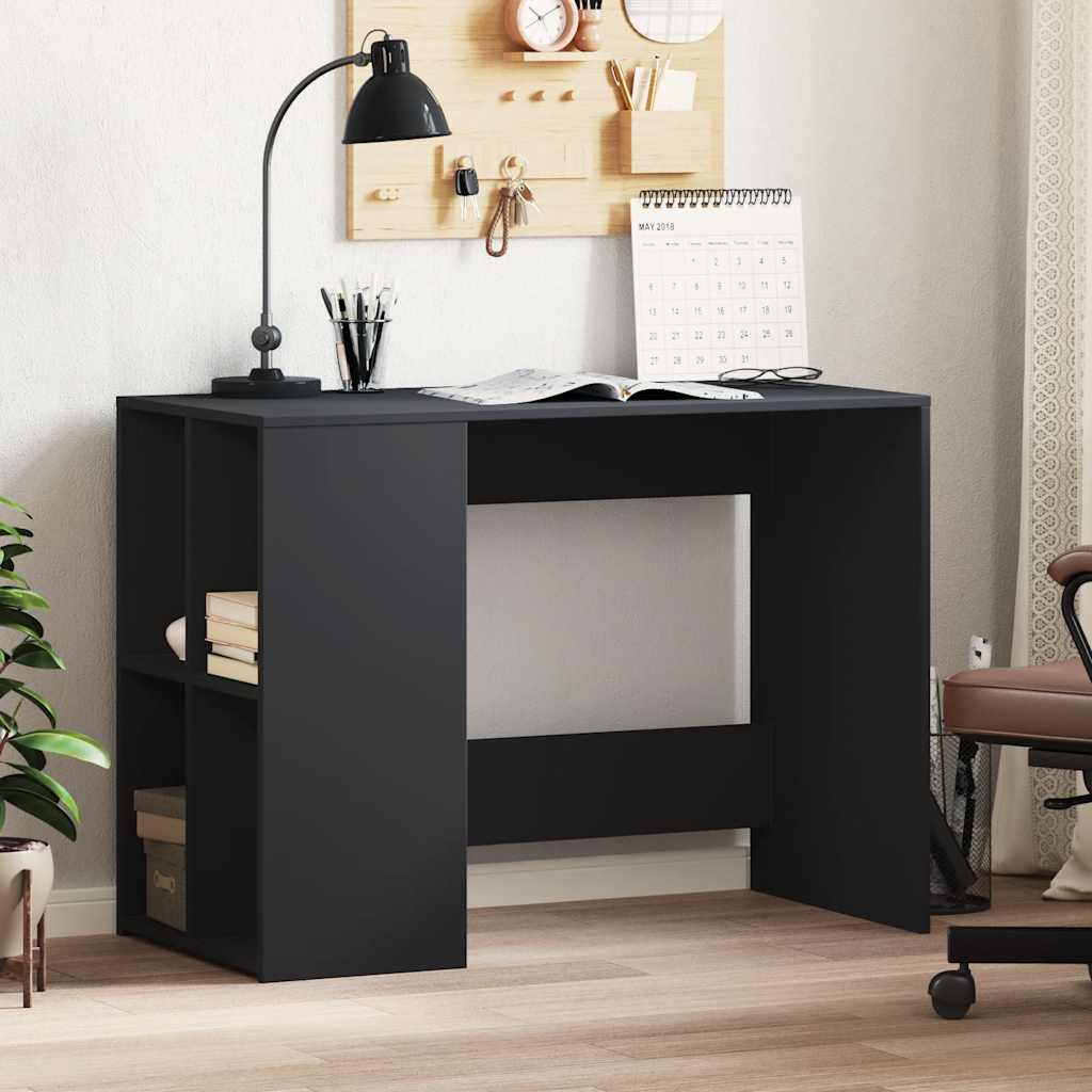 vidaXL Bureau noir 102x50x75 cm bois d'ingénierie
