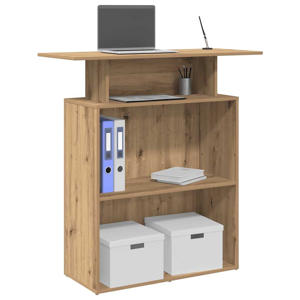 vidaXL Bureau réception chêne artisanal 100x40x104 cm bois ingénierie