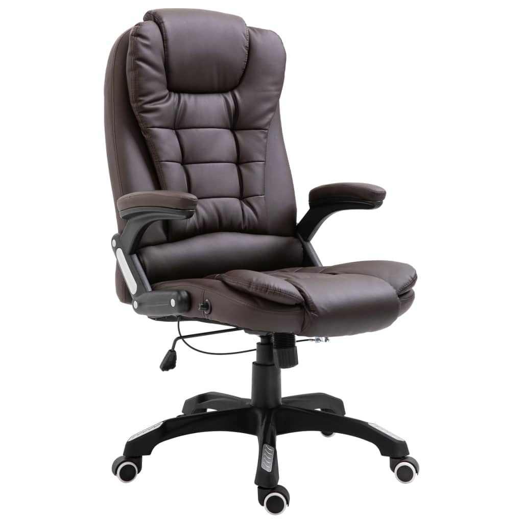 vidaXL Chaise de bureau Marron Similicuir