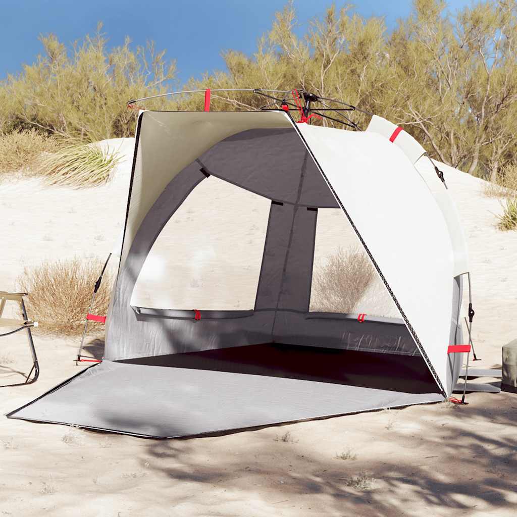 vidaXL Tente de plage 2 personnes gris libération rapide imperméable