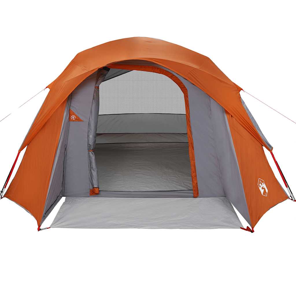 vidaXL Tente de cabine familiale 6 personnes gris orange imperméable - Image 5