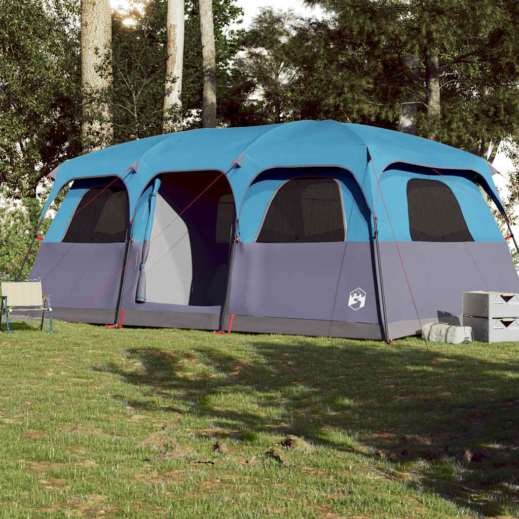 vidaXL Tente de cabine familiale 10 personnes bleu imperméable - Image 3