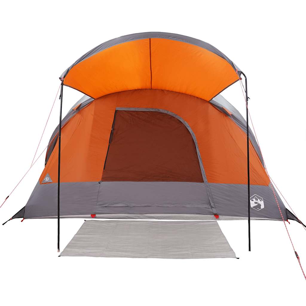 vidaXL Tente familiale tunnel 8 personnes gris et orange imperméable - Image 6