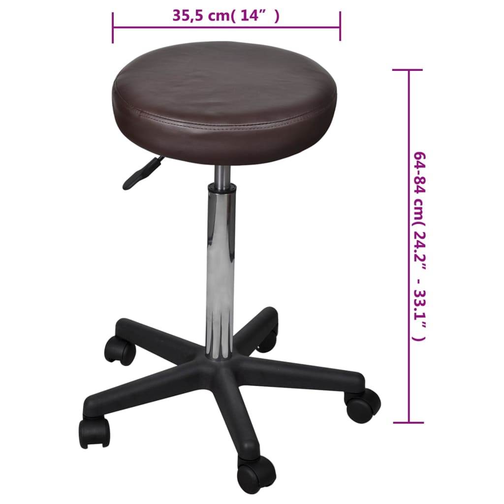 vidaXL Tabouret de bureau marron - Image 4