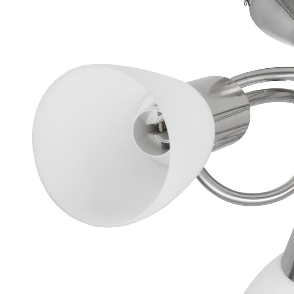 vidaXL Plafonnier avec abat-jour en verre pour 3 ampoules E14 - Image 3