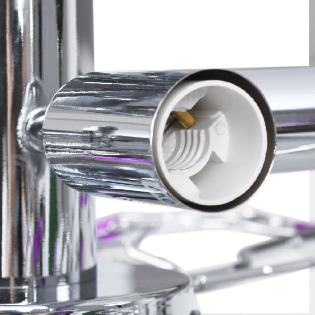 vidaXL Plafonnier à bras feuille en cristal acrylique 5 ampoules E14 - Image 5