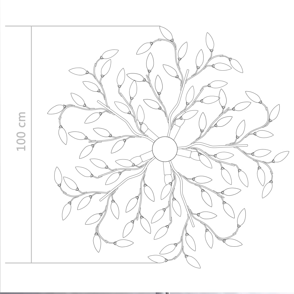 vidaXL Plafonnier à bras feuille en cristal acrylique 5 ampoules E14 - Image 6