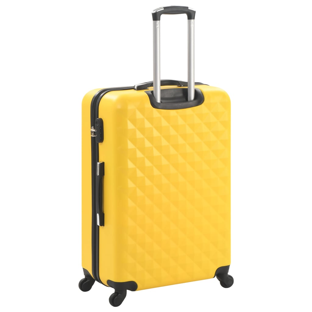 vidaXL Valise rigide 3 pcs Jaune ABS - Image 4