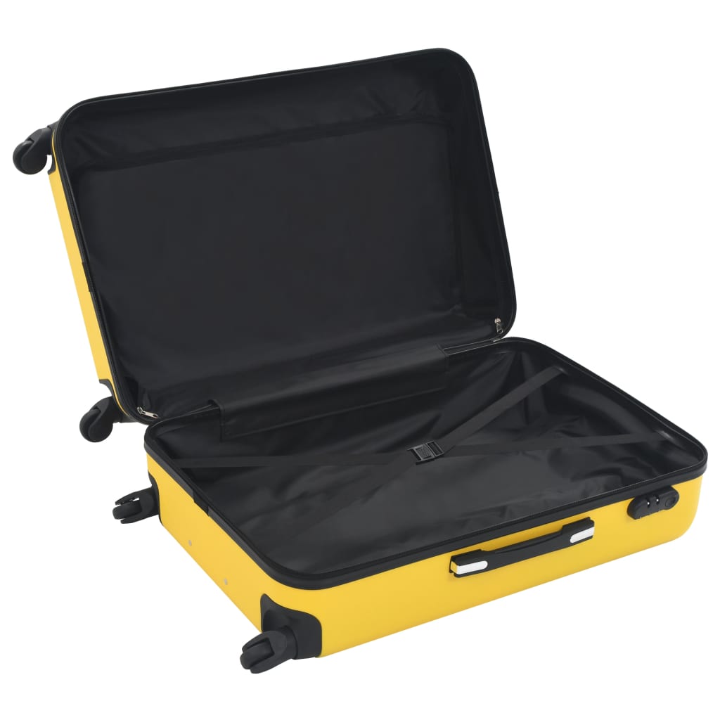 vidaXL Valise rigide 3 pcs Jaune ABS - Image 6