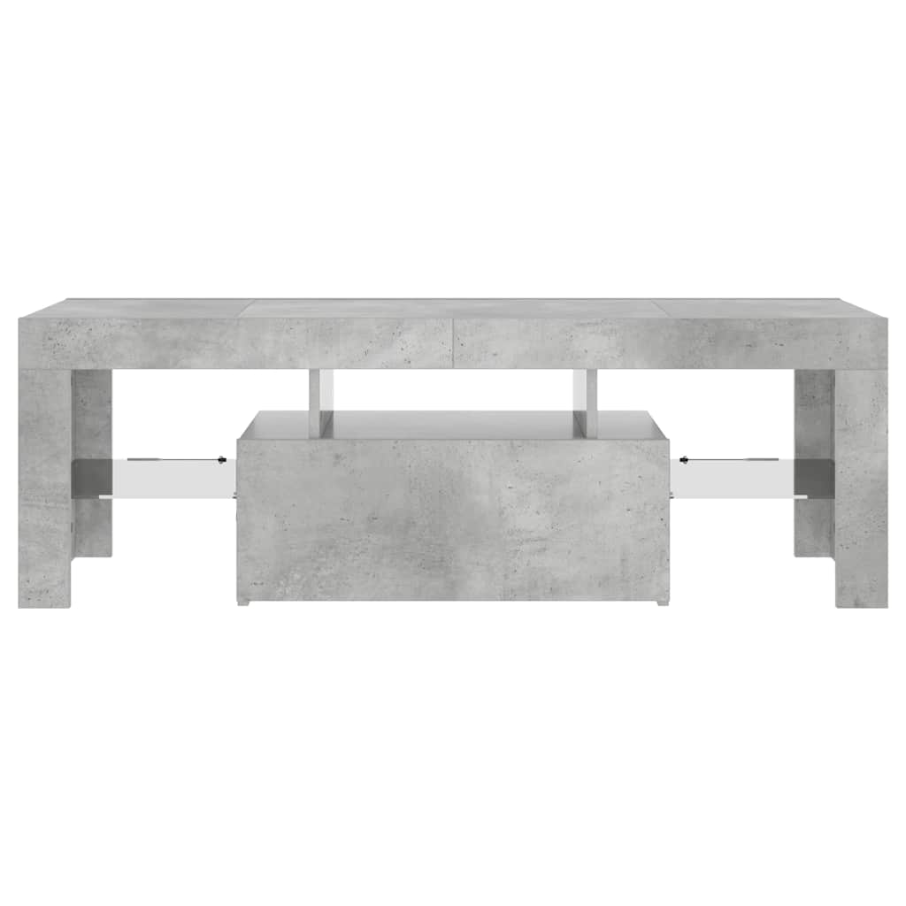 vidaXL Meuble TV avec lumières LED gris béton 120x35x40 cm - Image 5