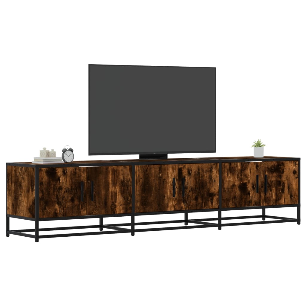 vidaXL Meuble TV chêne fumé 180x35x41 cm bois d'ingénierie