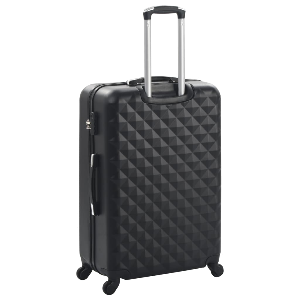 vidaXL Valise rigide 3 pcs Noir ABS - Image 4