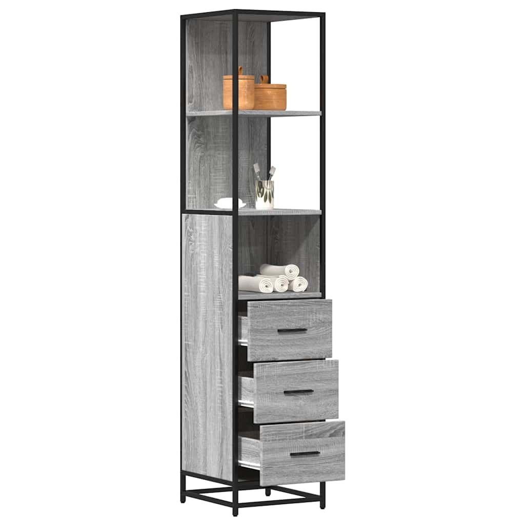 vidaXL Armoire de salle de bain sonoma gris 35x37,5x166 cm