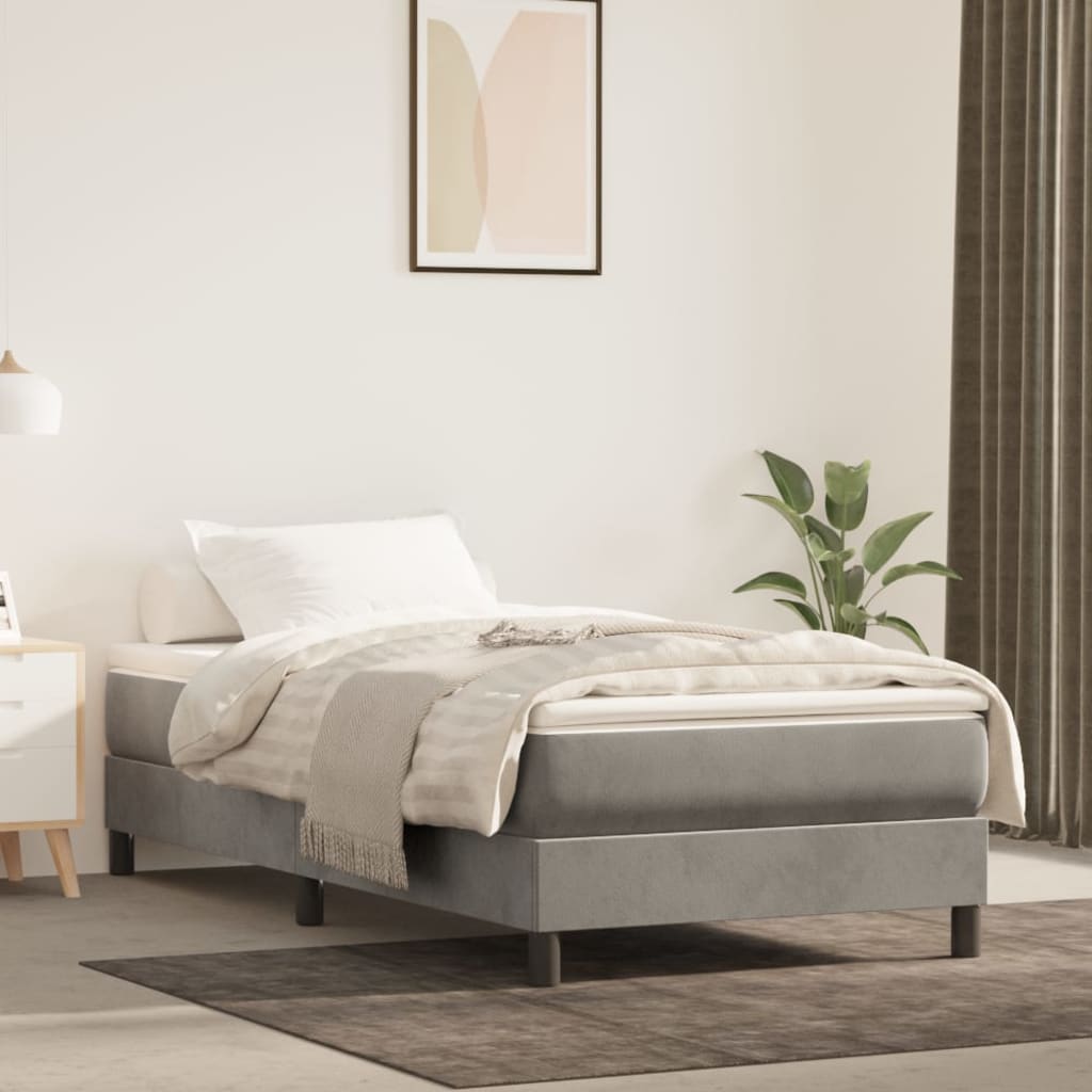 vidaXL Matelas de lit à ressorts ensachés Gris clair 90x200x20 cm