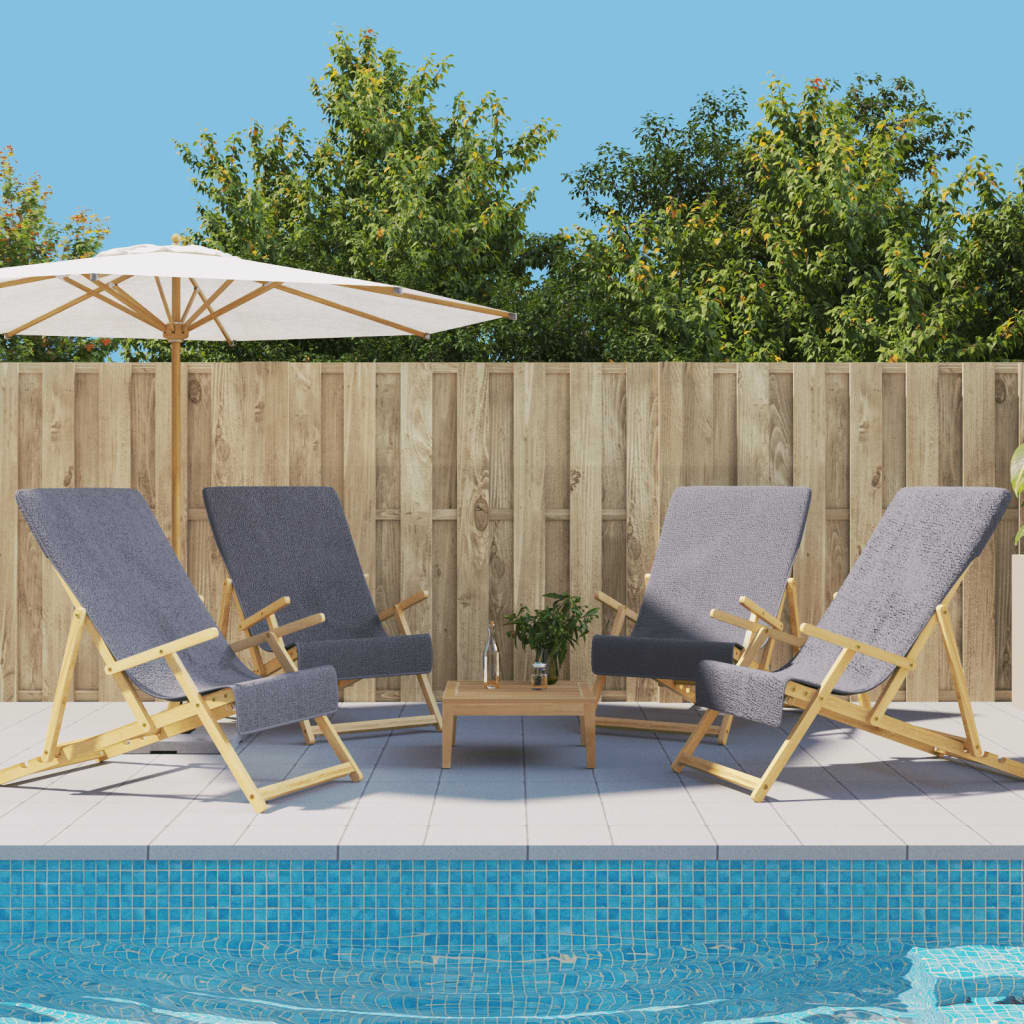 vidaXL Serviettes de plage 4 pcs anthracite 60x135 cm tissu 400 GSM