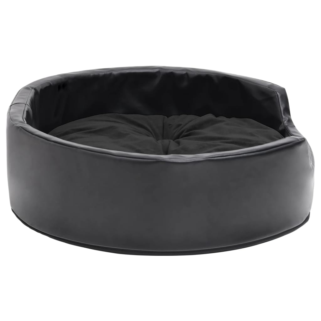 vidaXL Lit pour chiens Noir 69x59x19 cm Peluche et similicuir - Image 4