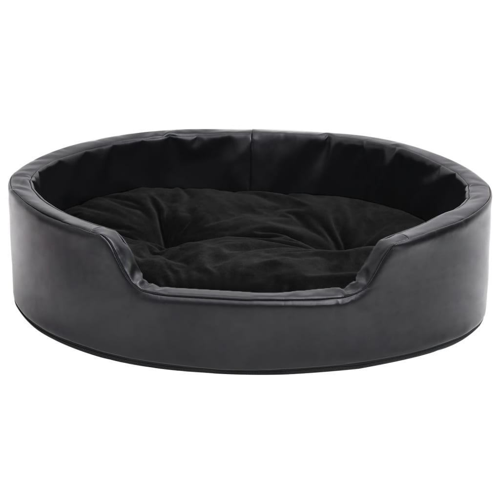 vidaXL Lit pour chiens Noir 69x59x19 cm Peluche et similicuir - Image 3