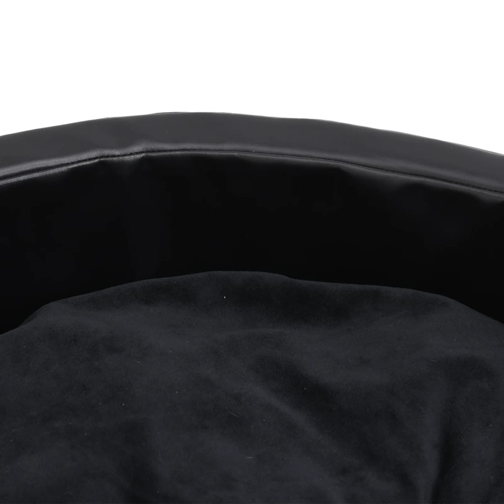 vidaXL Lit pour chiens Noir 69x59x19 cm Peluche et similicuir - Image 6