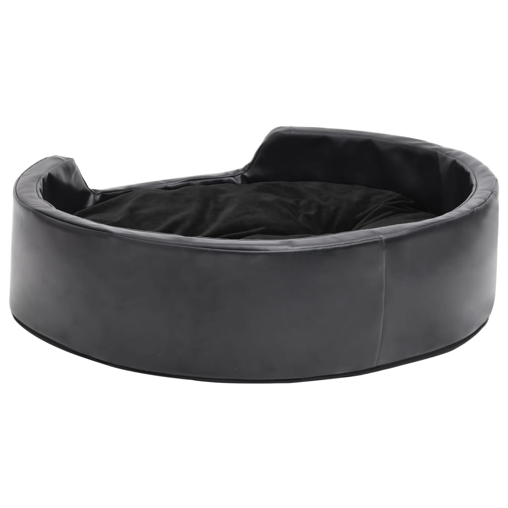 vidaXL Lit pour chiens Noir 69x59x19 cm Peluche et similicuir - Image 5