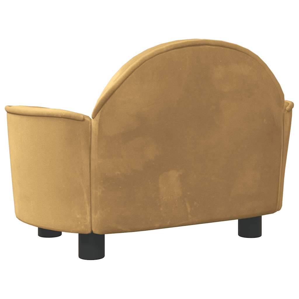 vidaXL Lit pour chien marron 66x40x45 cm velours - Image 5